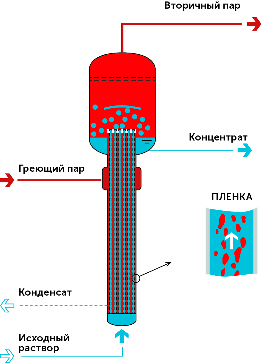 Выпарной аппарат с восходящей пленкой чертеж